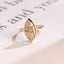 Solid Gold Marquise Moissanite Engagement Ring, Vintage Bezel Ring
