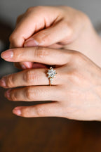 Solid Gold Princess Cut Moissanite Engagement Ring, Custom-Made Ring Available