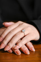 Solid Gold Marquise Cut Moissanite Engagement Ring, Promise Ring