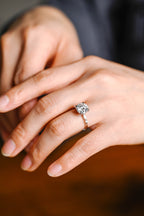 Solid Gold Round Moissanite Engagement Ring, Promise Ring for Her