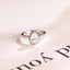 Solid Gold Pear Moissanite Engagement Ring, Flower Halo Promise Ring for Her