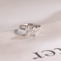 Solid Gold Half Eternity Princess Cut Moissanite Engagement Ring, Promise Ring