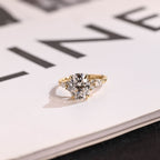 Solid Gold Twisted Band Oval Moissanite Engagement Ring