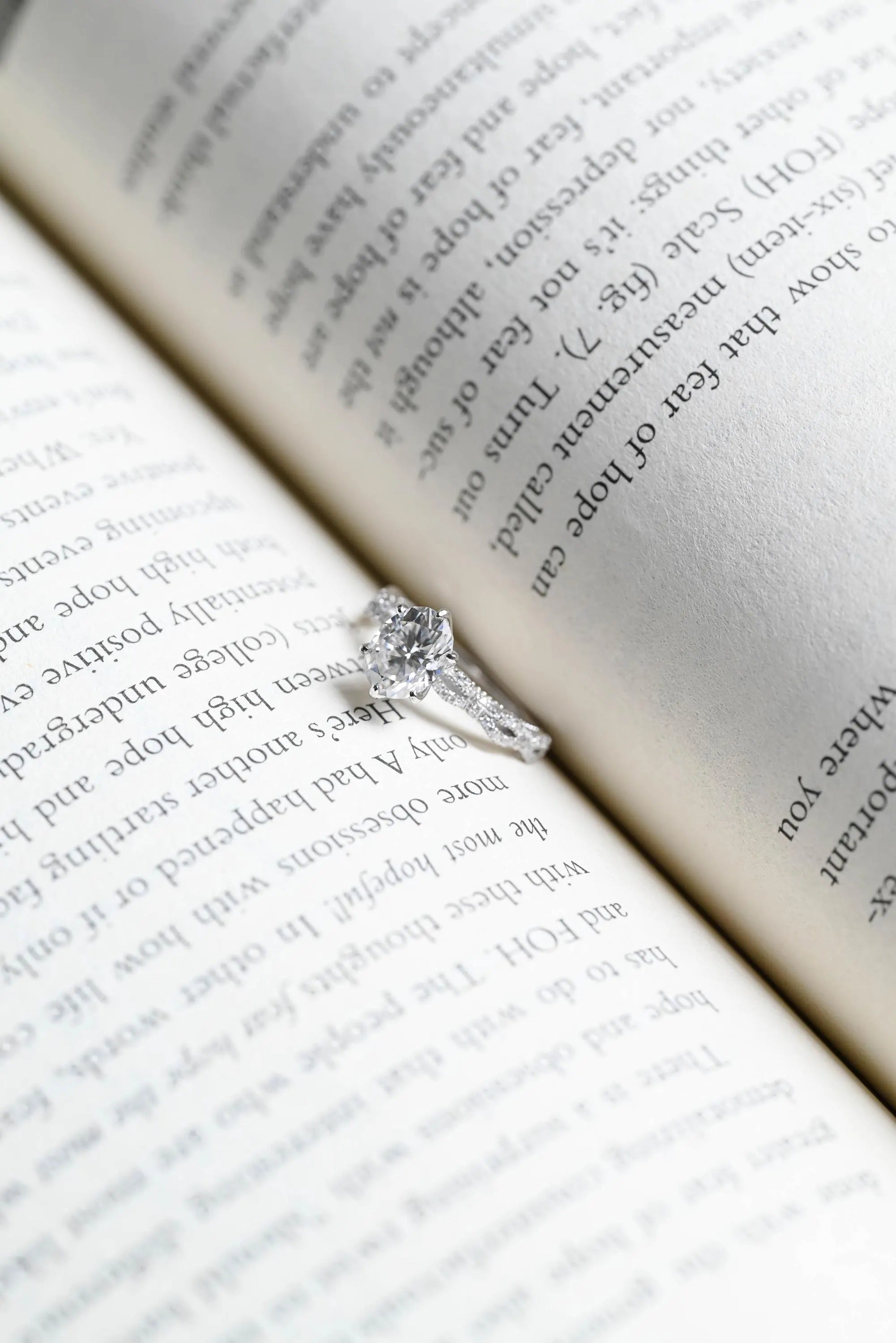 Solid Gold Oval Moissanite Tulip Flower Half Pave Engagement Ring