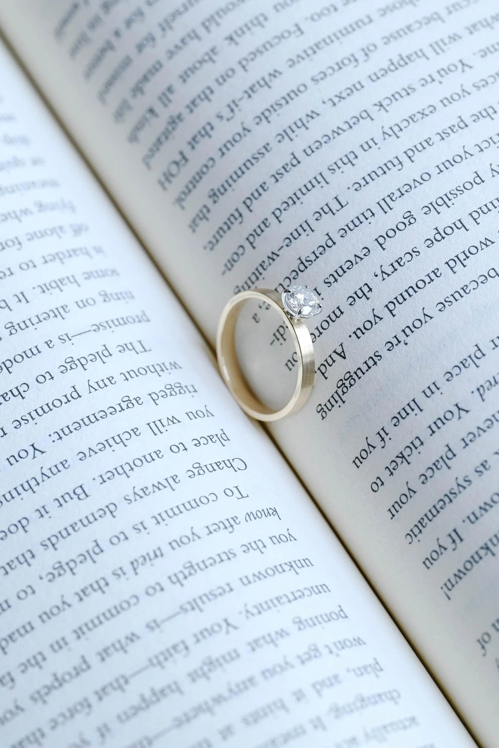Solid Gold Moissanite Engagement Ring, 3MM Width Minimalist Ring
