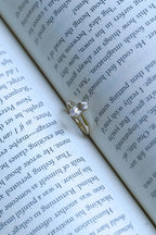 Solid Gold Tulip Floral Marquise Moissanite Engagement Ring