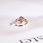 Solid Gold Three Stone Oval Cut Moissanite Engagement Ring