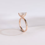 Solid Gold Minimalist Trillion Cut Moissanite Engagement Ring, Proposal Ring