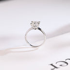 Solid Gold Princess Cut Moissanite Engagement Ring, Art Deco Ring
