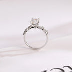 Solid Gold Oval Cut Moissanite Engagement Ring with Hidden Halo