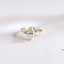 Solid Gold Marquise Cut Moissanite Engagement Ring, Three Stone Ring