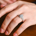 Solid Gold Oval Cut Moissanite Engagement Ring, Wedding Ring