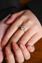 Solid Gold Oval Moissanite Engagement Ring, Filigree Wedding Ring
