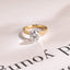 Solid Gold Oval Cut Moissanite Engagement Ring, Two Tone Ring