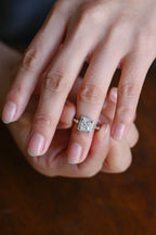 Solid Gold Princess Cut Moissanite Engagement Ring, Promise Ring