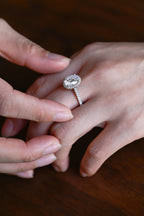 Solid Gold Oval Moissanite Engagement Ring with Ruby & Emerald (Copy)