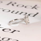 Solid Gold Trillion Cut Moissanite Engagement Ring, Halo Triangle Wedding Ring