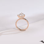Solid Gold Minimalist Trillion Cut Moissanite Engagement Ring, Proposal Ring