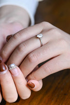Solid Gold Pear Cut Moissanite Engagement Ring,