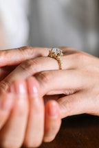 Solid Gold Princess Cut Moissanite Engagement Ring, Custom-Made Ring Available