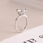 Solid Gold Round Moissanite Engagement Ring, Promise Ring for Her