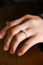 Solid Gold Oval Cut Moissanite Engagement Ring, Proposal Ring