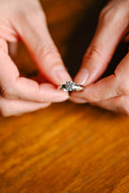 Solid Gold Minimalist Round Moissanite Engagement Ring, 3.5mm Width Band Ring