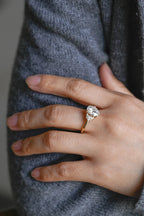 Solid Gold Oval Cut Moissanite Engagement Ring, Anniversary Gift for Women