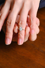 Solid Gold Tulip Flower Pave Crushed Ice Pear Moissanite Engagement Ring