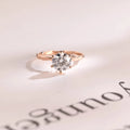 Solid Gold Moissanite Engagement Ring, Twisted Rope Band