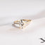 Solid Gold Oval Moissanite Engagement Ring, Half Pave Promise Ring