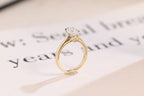 Solid Gold Two Tone Marquise Moissanite Engagement Ring, Unique Proposal Ring
