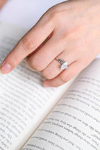 Solid Gold Leaf Ring, Marquise Moissanite Engagement Ring, Proposal Ring