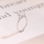 Solid Gold Round Moissanite Engagement Ring, Nature Inspired Proposal Ring