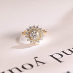 Solid Gold Round Cut Moissanite Engagement Ring, Promise Ring