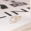Solid Gold Tulip Floral Ring, Marquise Moissanite Engagement Ring, Cathedral Ring