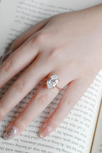 Solid Gold Dutch Marquise Moissanite Ring, Timeless Engagement Ring
