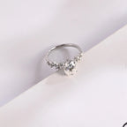 Solid Gold Oval Cut Moissanite Engagement Ring with Hidden Halo