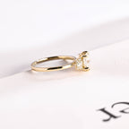 Solid Gold Oval Cut Moissanite Engagement Ring, Vintage Promise Ring