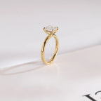 Solid Gold Princess Cut Moissanite Engagement Ring, Promise Ring