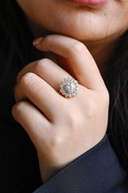 Solid Gold Round Cut Moissanite Engagement Ring, Promise Ring