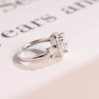 Solid Gold Oval Cut Moissanite Engagement Ring, Wedding Ring