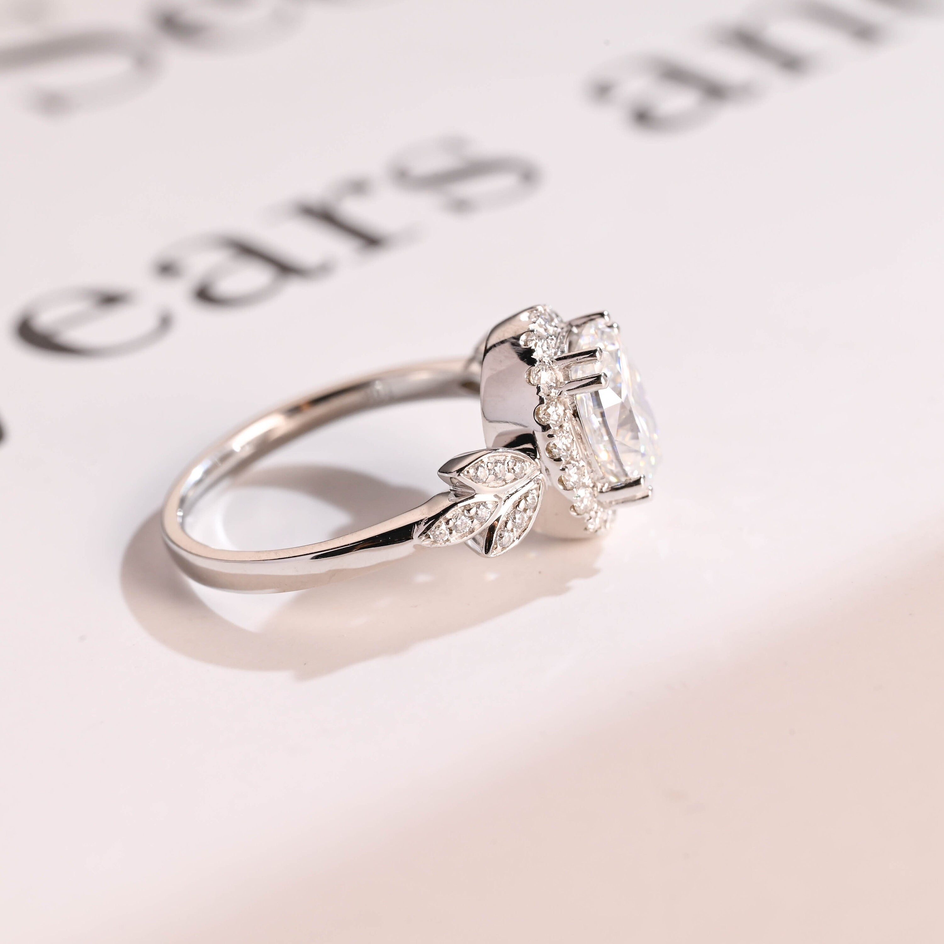 Solid Gold Oval Cut Moissanite Engagement Ring, Wedding Ring