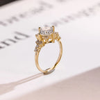 Solid Gold Princess Cut Moissanite Engagement Ring, Custom-Made Ring Available