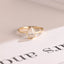 Solid Gold Pear Moissanite Engagement Ring with Bezel, Dainty Ring