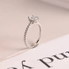 Solid Gold Oval Cut Moissanite Engagement Ring, Proposal Ring