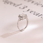 Solid Gold Princess Cut Moissanite Engagement Ring, Promise Ring