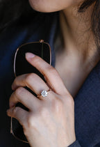 Solid Gold Moissanite Engagement Ring, Twisted Rope Band