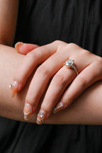Solid Gold Twisted Band Oval Moissanite Engagement Ring