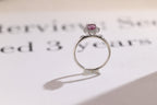Solid Gold Oval Cut Moissanite Purple Sapphire Engagement Ring